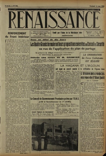 La Nouvelle Renaissance  N°139 (12 mars 1948)